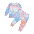 thumbnail image 4 of Toddler Baby Girl Sets 2 Piece Outfits Newborn Child Clothes Winter Girls Boys Tie-dye Ribbed Long-sleeved Pants Outfit Suit Infant Clothing Set For Every Holiday Legging Set 2, 4 of 9