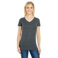thumbnail image 1 of Camiseta de manga corta con cuello en V y tinte vintage para mujer VINTAGE CHARCOAL S Ropa resistente al hilo 208B, 1 of 1