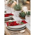 thumbnail image 5 of Red Roses Cloth Napkins Set of 4 Reusable Dinner Napkins, Valentine's Day Romantic Flowers Green Leaf Stripes Cocktail Napkin Washable Table Napkins for Wedding/Holiday Party/Baby Shower 20"x20", 5 of 7