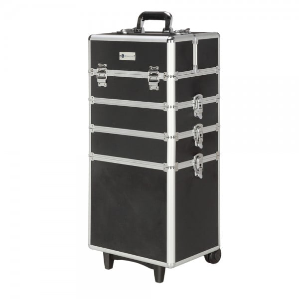 Homegear Professional Cosmetics Wheeled Makeup Train Case Black