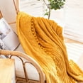 thumbnail image 6 of TAOTAO Cozy Plush Fleece Throw 51x63 Inch, Navy Pompom Fringe Blanket for Couch Bed, 6 of 10