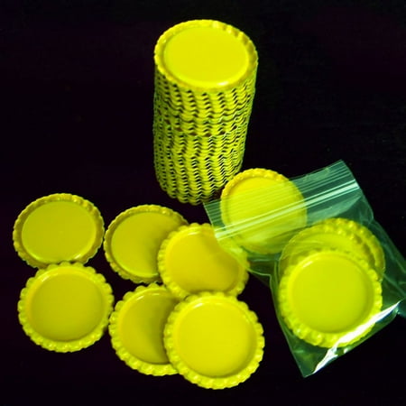 100pcs 1'' Flat Linerless Double Sided Painted Flattened Bottle Caps Craft #37