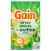 Gain Dryer Sheets, Original Scent, 60 Count