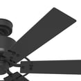 thumbnail image 3 of Hunter 52 inch Indoor Ceiling Fan No Light - Black Ceiling Fan without Light, 6 Blades, Standard Mount, For Bedroom, Living Room, or Kitchen, Pull Chain - Gilrock 51817, Matte Black, 3 of 14
