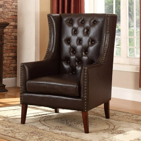 Best Master Furniture Traditional Faux Leather Executive Wingback