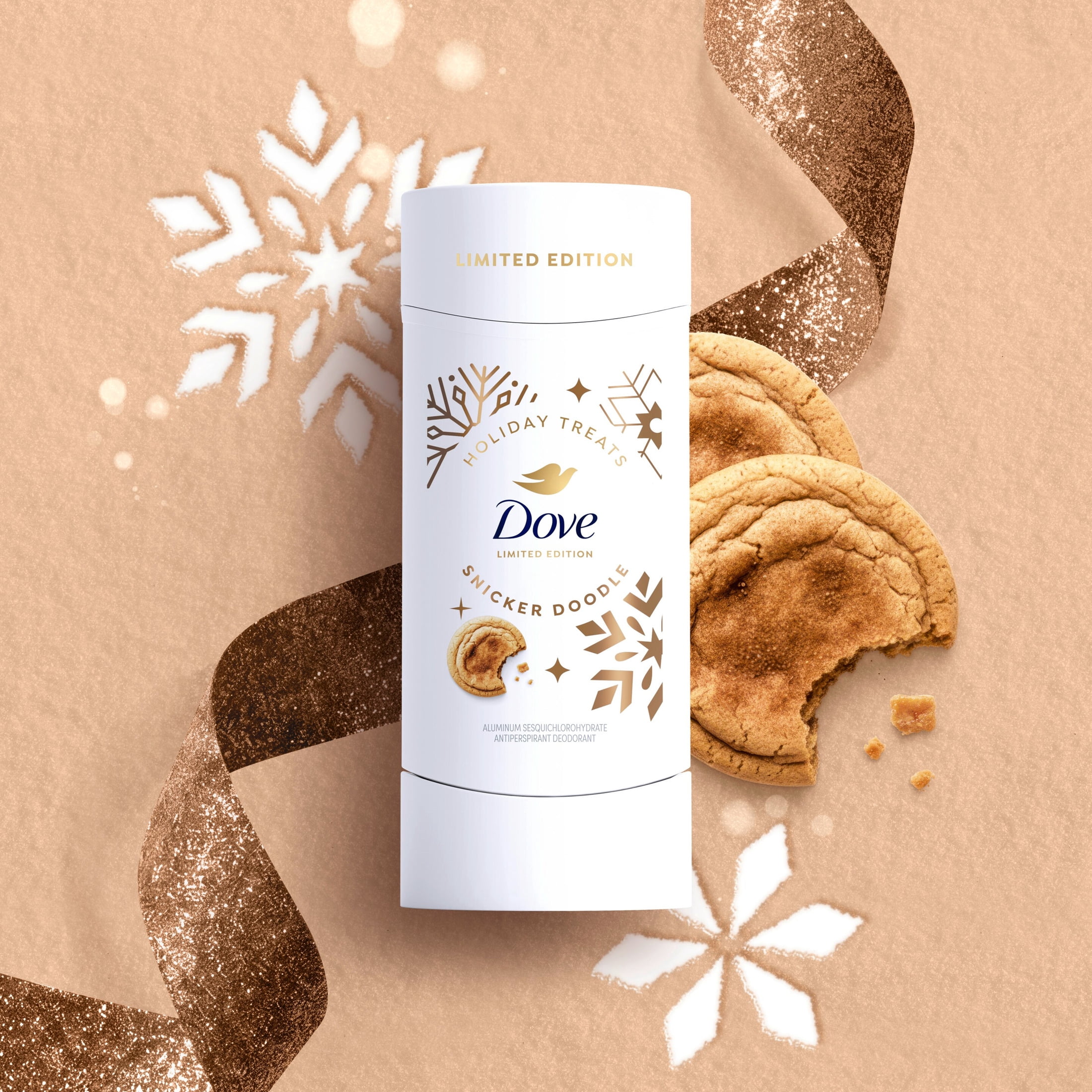 Dove Limited Edition Invisible Solid Snickerdoodle Antiperspirant for 72H Sweat & Odor Protection,  2.6 OZ