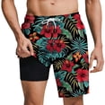 thumbnail image 2 of DPTALR Men's Hawaiian Style Printed Casual Beach Shorts with Drawstring, Pockets & Inner Lining,Multicolor,Big and Tall Men XL, 2 of 6