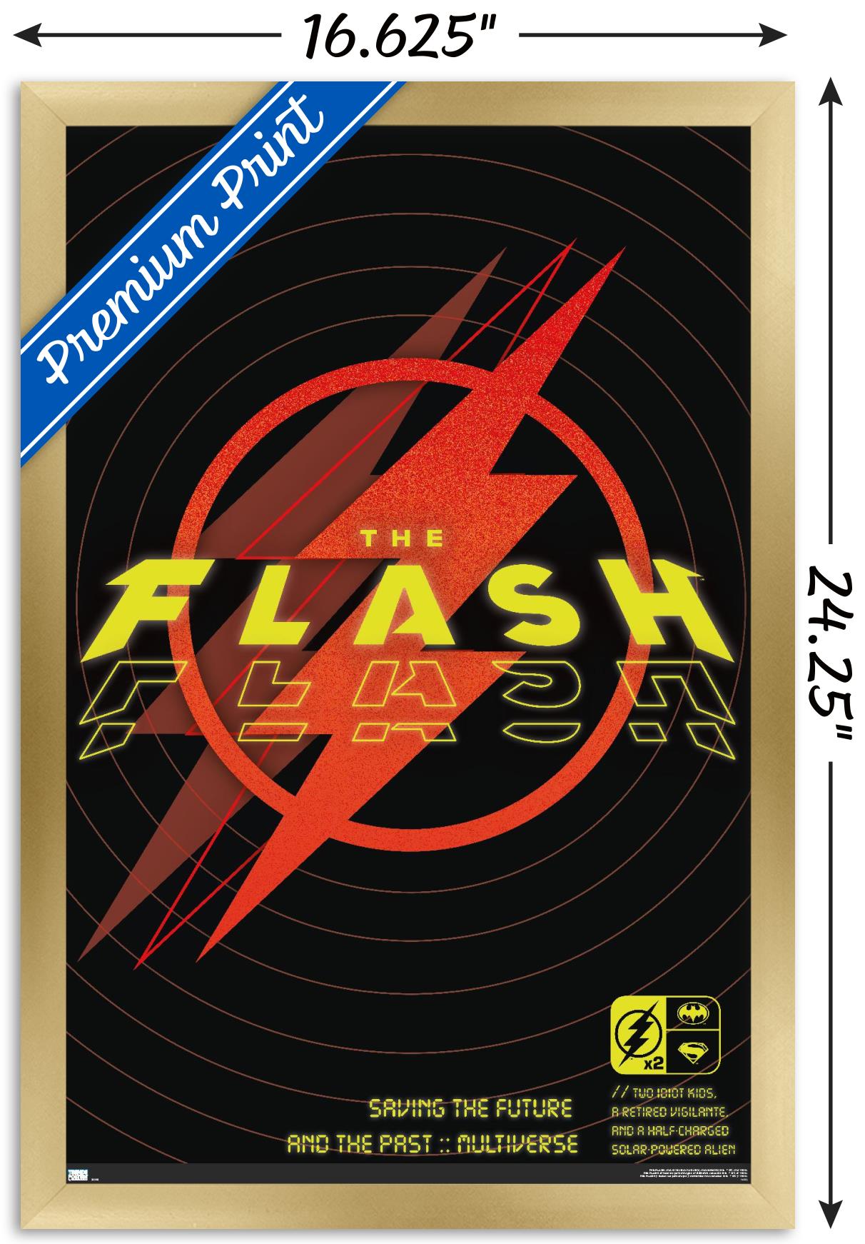 DC Comics Movie The Flash - Saving The Future & The Past Wall Poster, 14.725" x 22.375" Framed