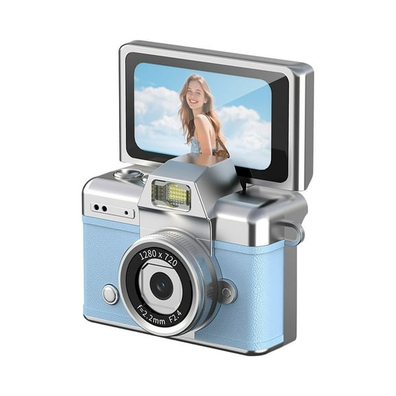 Digital Retro Keychain Camera with 1.47 Inch LCD Screen - 1080p Mini Camera for Taking Photos and Selfies, Portable Vintage Style Camera Gift for Teens and Adults