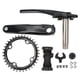 thumbnail image 1 of Juego de bielas para bicicleta de montaña, juego de brazos de manivela integrados huecos de 170mm con soporte inferior, plato único de dientes anchos y estrechos de 36T, color negro, 1 of 14