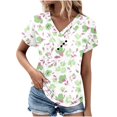 thumbnail image 2 of Fiudx Camisas para Mujer Top Informal de Primavera y Verano de Manga Corta con Cuello En V para Mujer, 2 of 6