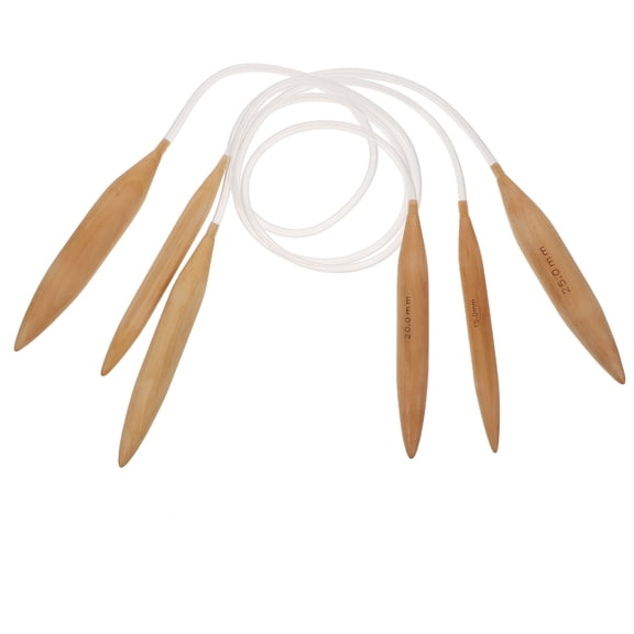 ROMANSENTIAL 3Pcs Multi Color Wooden Knitting Rods Portable for Home Use and DIY Projects