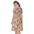 thumbnail image 2 of Bixox Robe d'Été à Manches Courtes pour Femmes Robe Ample Longueur Genou avec Poches-Roses en Floral, 2 of 7