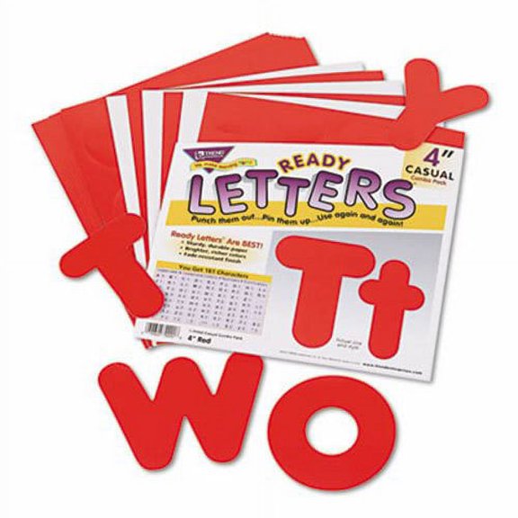 Ready Letters Casual Combo Set, Red, 4"h, 182/set | Bundle of 2 Sets