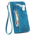 thumbnail image 2 of for Samsung Galaxy A52 5G Case, Wallet for Women Men, Durable PU Leather Magnetic Flip Lanyard Strap Wristlet Zipper Card Holder Wallet Phone Case for Samsung Galaxy A52 5G 6.5",Blue, 2 of 13