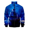 thumbnail image 3 of Chaqueta retro con estampado 3D de navegación oceánica para hombre, abrigo de manga larga de gran tamaño para la calle, ropa con personalidad para niños, chaquetas con cremallera, 3 of 4