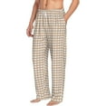 thumbnail image 6 of Logiee Brown Gingham Print Pajama Pants for Men,Men’s Pajama Bottoms,Mens PJ Pants with Pockets & Button Fly-X-Large, 6 of 6