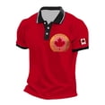 thumbnail image 1 of Men's Shirt for Everyday Casual Comfort with Embroidered Maple Design for Canada Day Celebration, 1 of 3