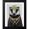 thumbnail image 2 of Fab Funky 20x24 Black Modern Framed Museum Art Print Titled - Badger with Tiara, Portrait, 2 of 5