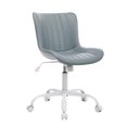 thumbnail image 1 of Fauteuil d'Appoint Pivotant Moderne Gris – Fauteuil Coquille Rembourré avec Rotation à 360° – Chaise Confortable pour Coiffeuse, Réception et Entrée pour Chambre, Salon, Bureau, Bureau à Domicile – Pieds Tube Blancs, 1 of 7