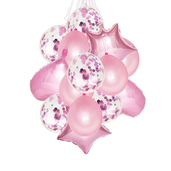 14 Pcs/set Party Balloon Holiday balloon aluminum foil wedding Birthday Party Decorative Aluminum Foil Balloons, Pink