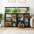 thumbnail image 6 of 20-37 Gallon Aquarium Stand with Power Outlets & 2 Storage Drawers, Heavy Duty Metal Fish Tank Stand for Fish Tank Accessories, 3 Tier Tank Stand Fish Tank Shelf, 400lbs Capacity, Brown, 6 of 8