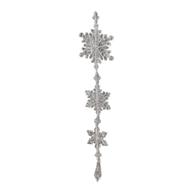 Adorno colgante de copo de nieve con forma de gota, brillante, decorativo y creativo para Navidad. Estilo C