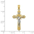 thumbnail image 3 of FB Jewels 14k Two-tone Gold Polished Crucifix Pendant, 3 of 4