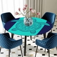 thumbnail image 3 of Teal Navy Blue Sea Turtle Round Fitted Tablecloth with Elastic Edge, Waterproof Table Cloth Table Cover for 36"-44" Tables, Summer Beach Coastal Modern Art Tablecloths for Dining Picnic Outdoor, 3 of 9