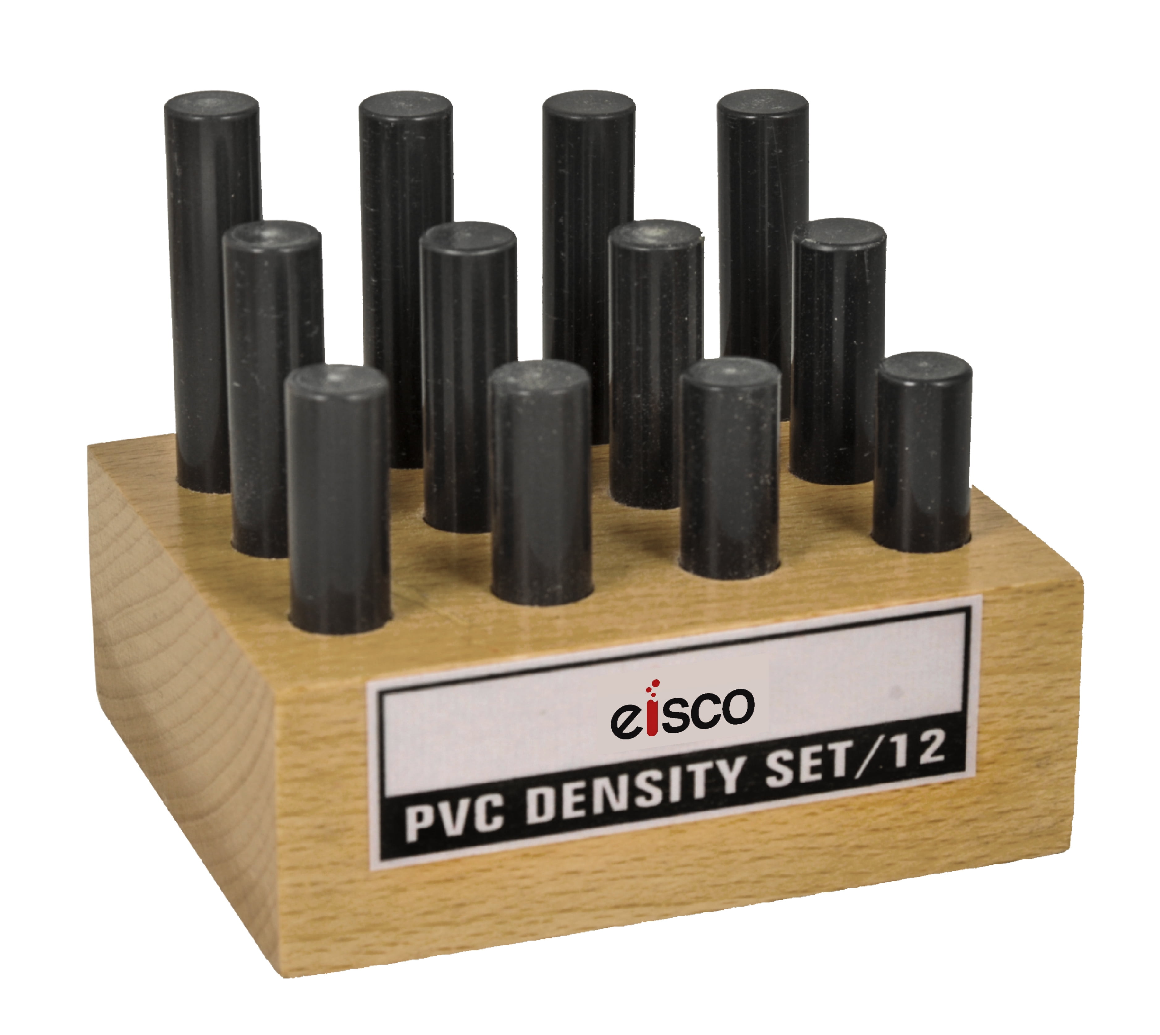 12pc Cylindrical Bars Density Set, PVC Various Lengths Includes