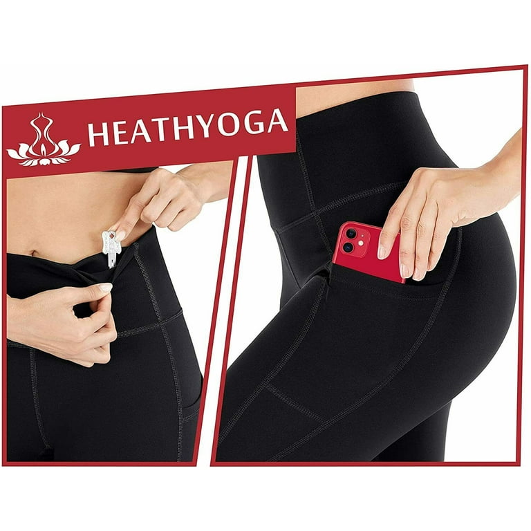 2 Pack Heathyoga High Waisted Yoga Leggings Pants for Women with Pockets