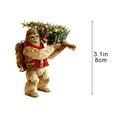 thumbnail image 2 of Christmas Ornaments Ugly Animals Wearing Santa Hat Walking with Tree Wrapped in Christmas Lights Sasquatch Funny Ornament(F), 2 of 5