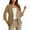 *Khaki, variant on ClodeEU Womens Deep V-Neck Slim Jacket，Casual Button Front Blazer Jackets，3/4 Sleeve Lapel Office Work Blazers with Pockets Army Green,Womens Plus M