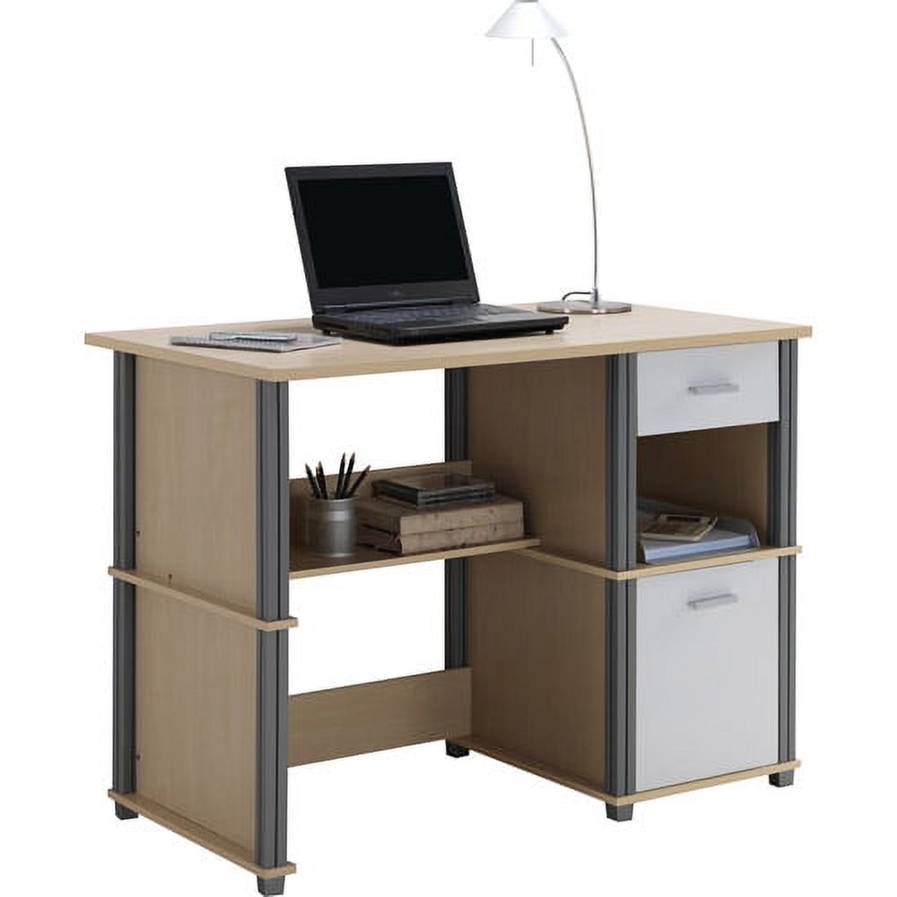 Techni Mobili Student Desk with Drawers, Natural/White - image 3 of 4