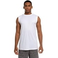 thumbnail image 3 of 5 Pack: Men's Active Dry Fit Moisture Wicking Muscle Sleeveless Athletic Performance Workout Stretch Tank Top Small, White, 3 of 7