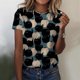 thumbnail image 2 of Tops Para Mujer Salir Tops Camiseta Casual Holloween Impreso Cuello Redondo Blusa de Manga Corta Odeerbi  ODB150223, 2 of 5