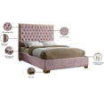 thumbnail image 3 of Meridian Furniture Lana Solid Wood and Velvet King Bed in Pink, 3 of 4