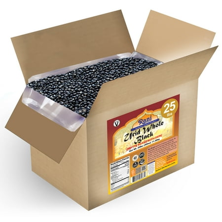 Rani Urid/Urad Whole Black (Matpe Beans with Skin) Indian Lentils 400oz (25lbs) 11.36kg Bulk Box ~ All Natural | Gluten Friendly | NON-GMO | Vegan | Indian Origin