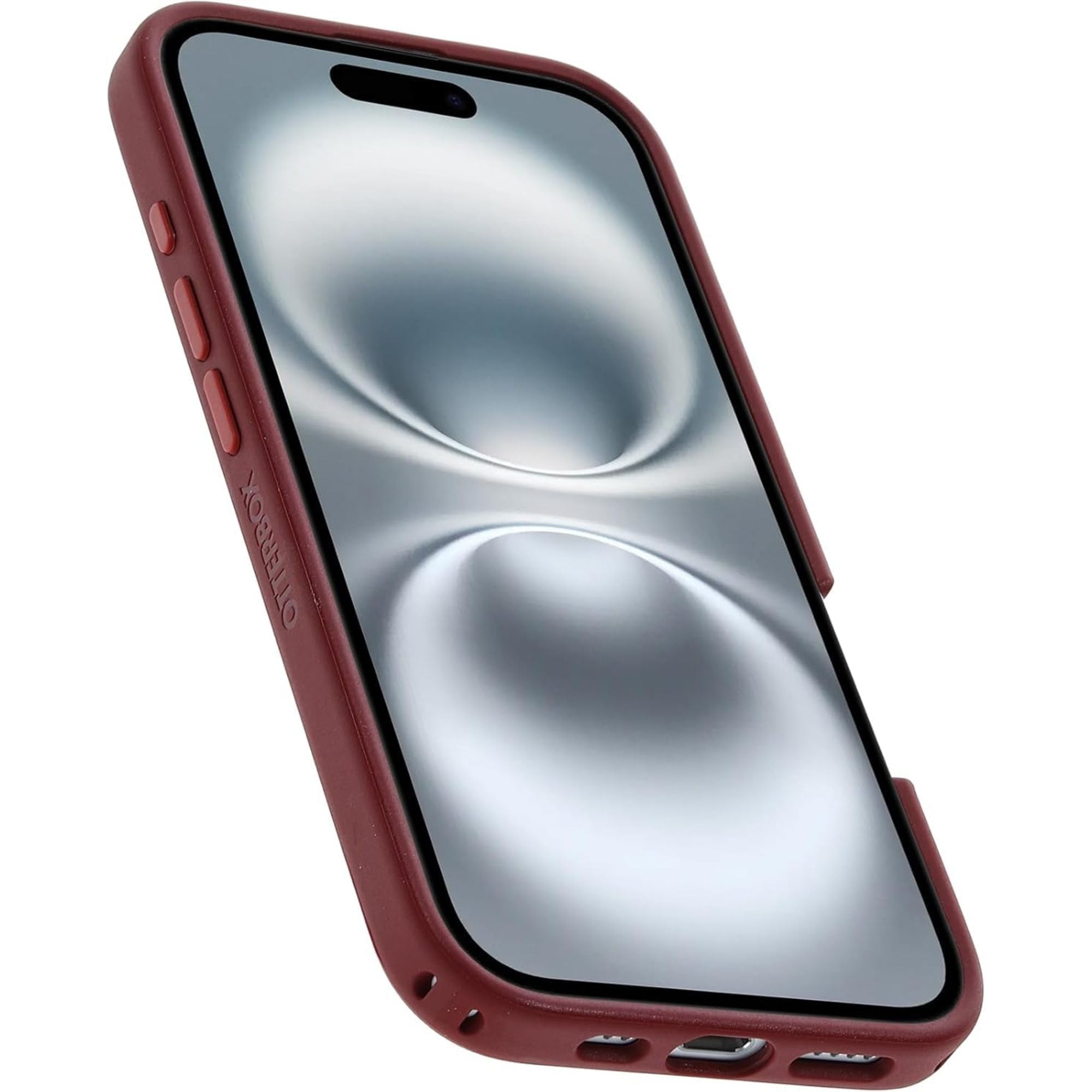 OtterBox iPhone 16 - Symmetry MagSafe Case - Ultra-Slim - Raised Edges Protect Camera & Screen - Brick Red
