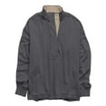 thumbnail image 6 of Gray Long Sleeve Shirts for Women Sweatshirt for Women Oversized Casual Long Sleeve Button Neck Pullover Tops Fashion Outfits Clothes Fashion Clothing, 6 of 6