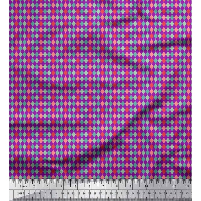 Soimoi Purple Heavy Canvas Fabric Diamond Geometric Fabric Prints By Yard 58 Inch Wide