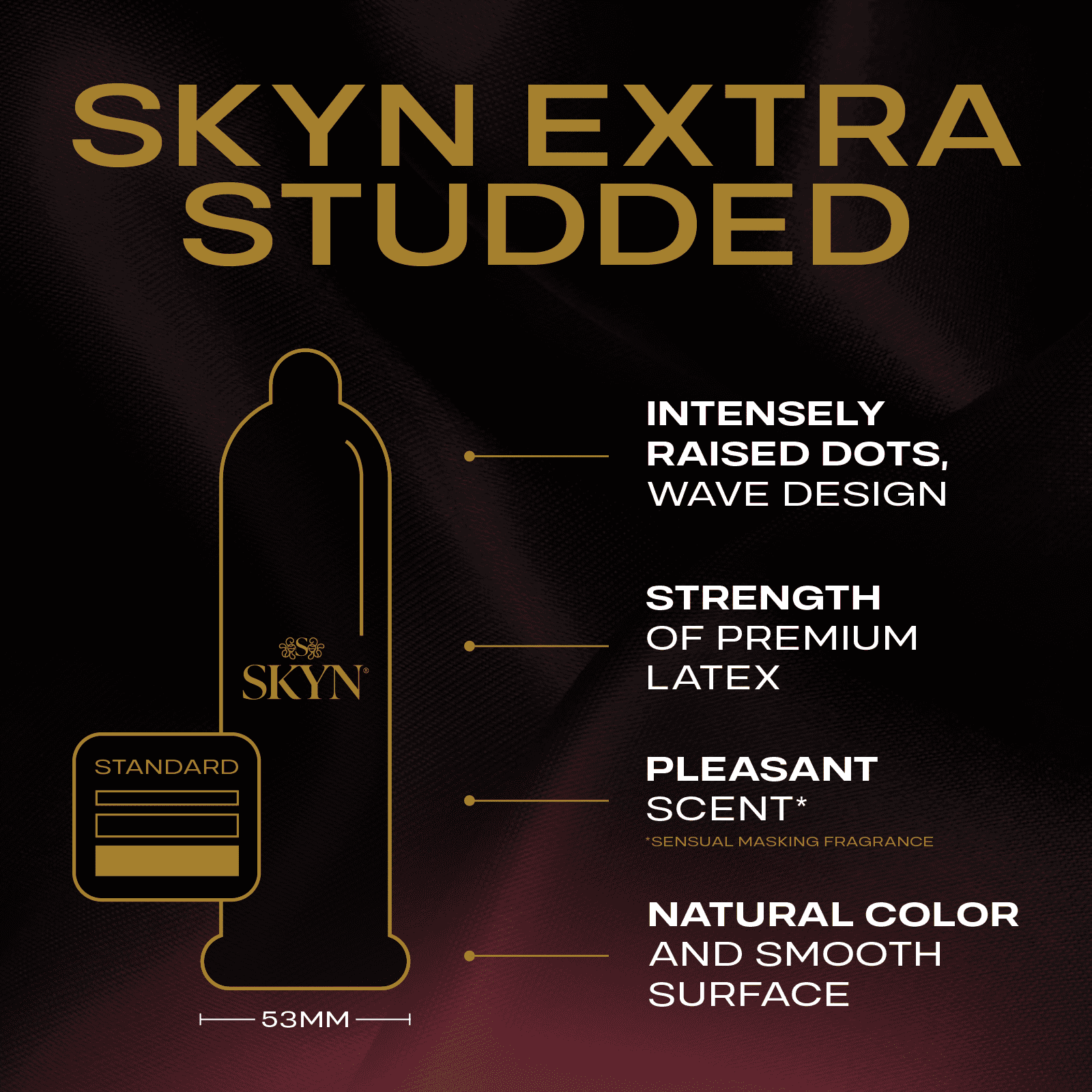 SKYN Extra Studded Non-Latex Lubricated Condoms, 22 Count