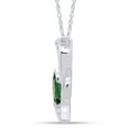 thumbnail image 3 of AFFY Pear Shape Simulated Emerald & White Cubic Zirconia Penguin Pendant Necklace In 14K White Gold Over Sterling Silver, 3 of 7