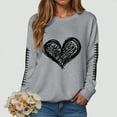 thumbnail image 4 of Towmus Women's Cute Love Heart Sweatshirt Casual Long Sleeve Crew Neck Sweatshirts Fall Loose Fit Y2k Pullover Tops, 4 of 6