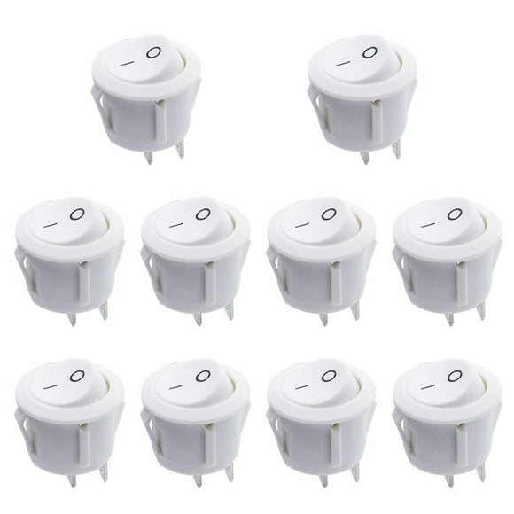 Lefu 10PCS 12v Round Rocker Switch ON/OFF 2 Pin SPST Camper Van Caravan Motorhome