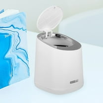 HEMOTON Press Trash Can Lid Small Bin Garbage Cans Trashcan with White