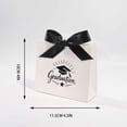 thumbnail image 3 of Graduation Treat Boxes Set of 4, Paper Gift Bags with Satin Ribbon and Graduation Cap Design, Black and White, Party Favor Bags for Graduation Celebration, 3 of 7