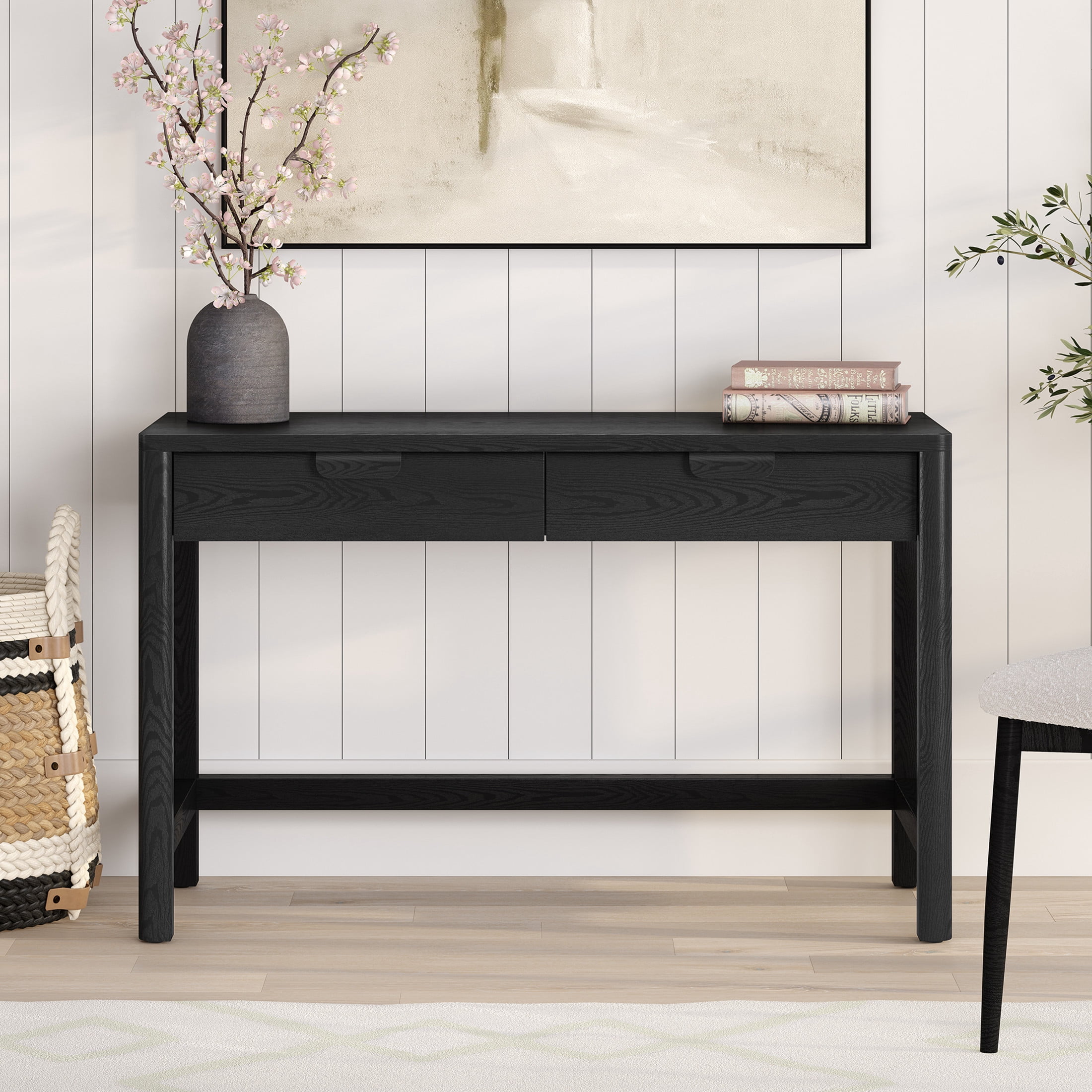 Evelyn&Zoe Modern/Contemporary 48" Wide Black Grain Home Office