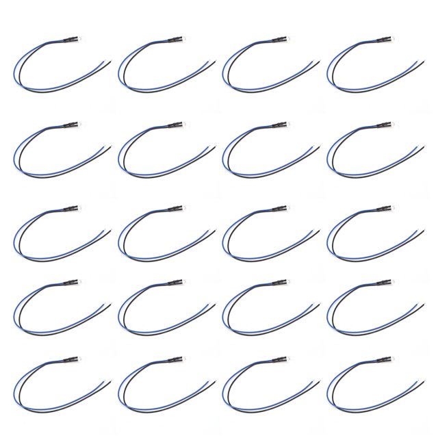 20 piezas de diodos emisores de luz LED Sincero Precableados 12 V 5 mm Blanco