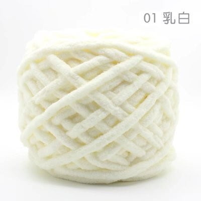 Nvzi Hilo para ganchillo, 2 rollos, hilo de poliéster, ideal para mantas, bolsos, manualidades, perfecto para aficionados al ganchillo, ideal para regalar y proyectos de bricolaje, blanco